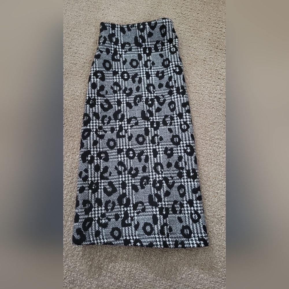F & F Leopard Animal Print Plaid A Line Skirt - Picture 3 of 4